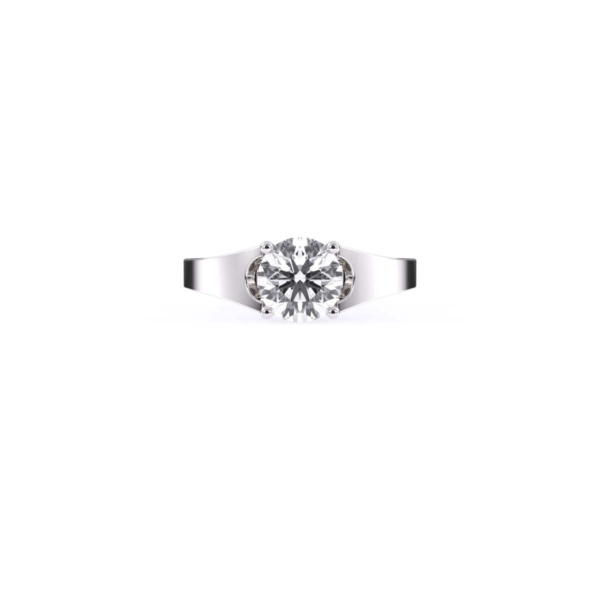Forever Round Diamond Two Tone Solitaire Ring